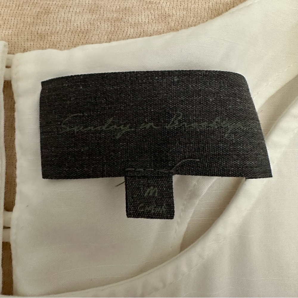 Anthropologie Women’s Sunday in Brooklyn White Sleeveless Tunic Blouse Size M - Picture 5 of 12